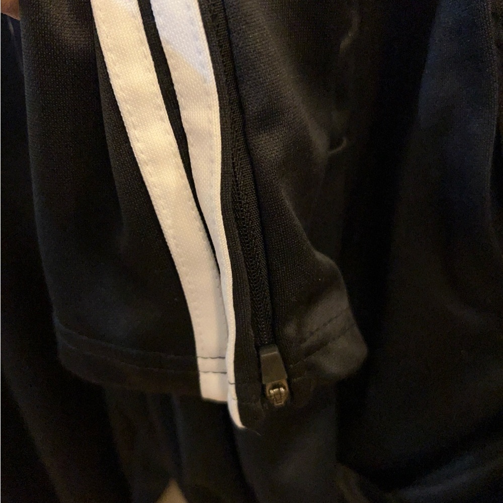 NWT- Carol Vee Black Track Pants with White Stripes - Picture 2 of 9